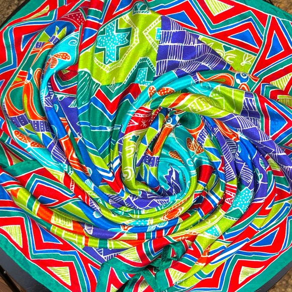 Honey Vintage Silk Scarf - Picture 3 of 11